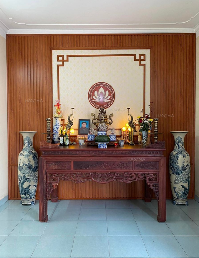 Vách ngăn gỗ phòng thờ 3